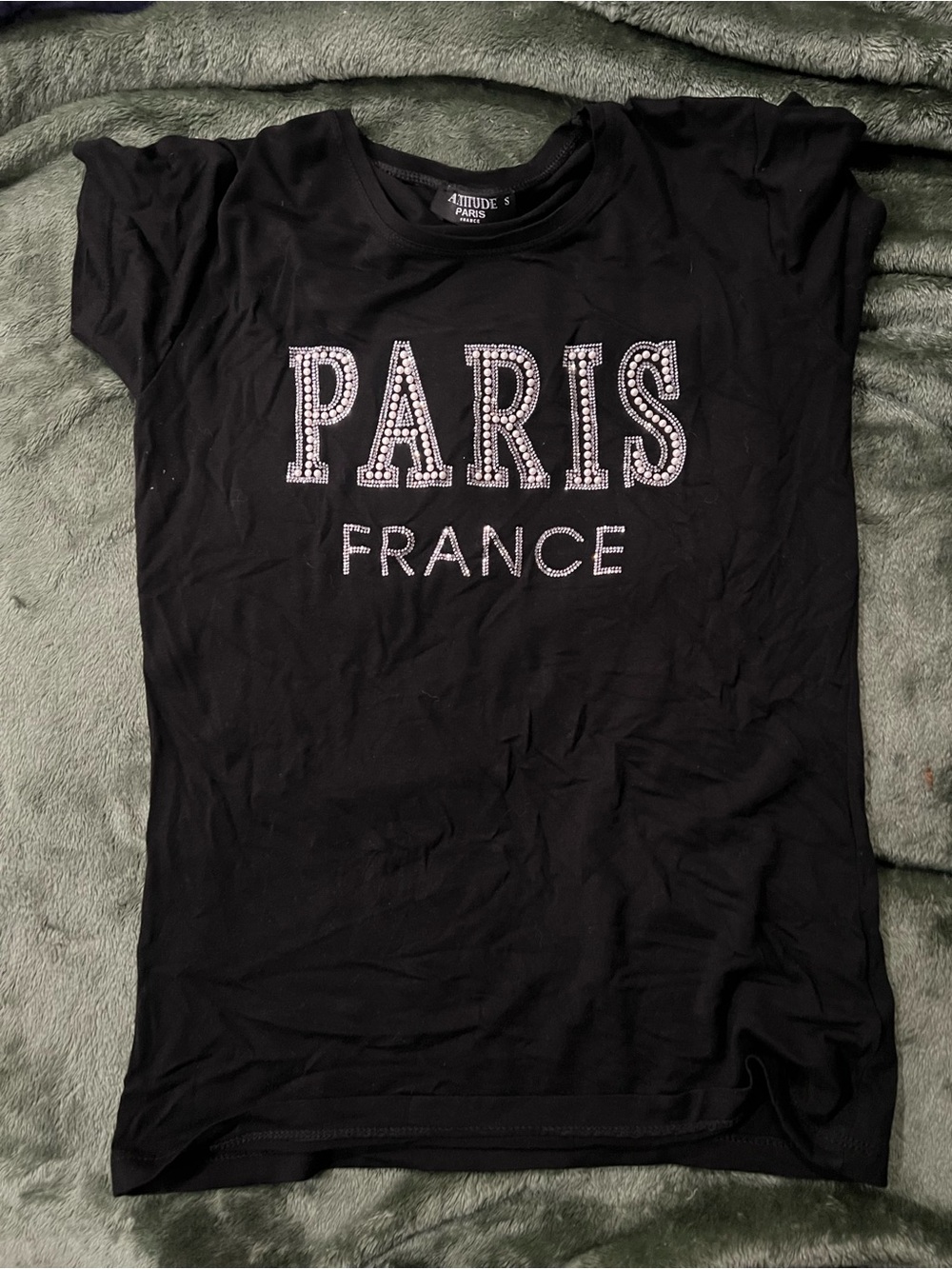 Paris France Black Short Sleeve Tee